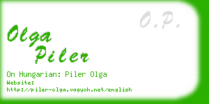 olga piler business card